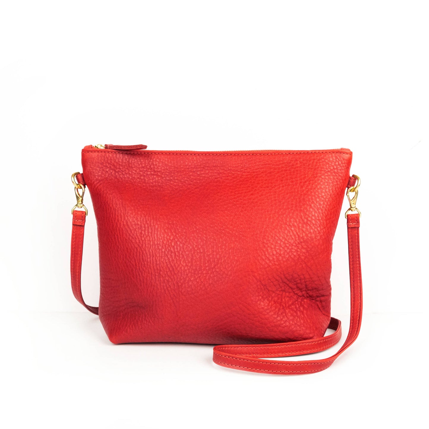 PRIMECUT • Mini Leather Hobo Purse • Tomato Red
