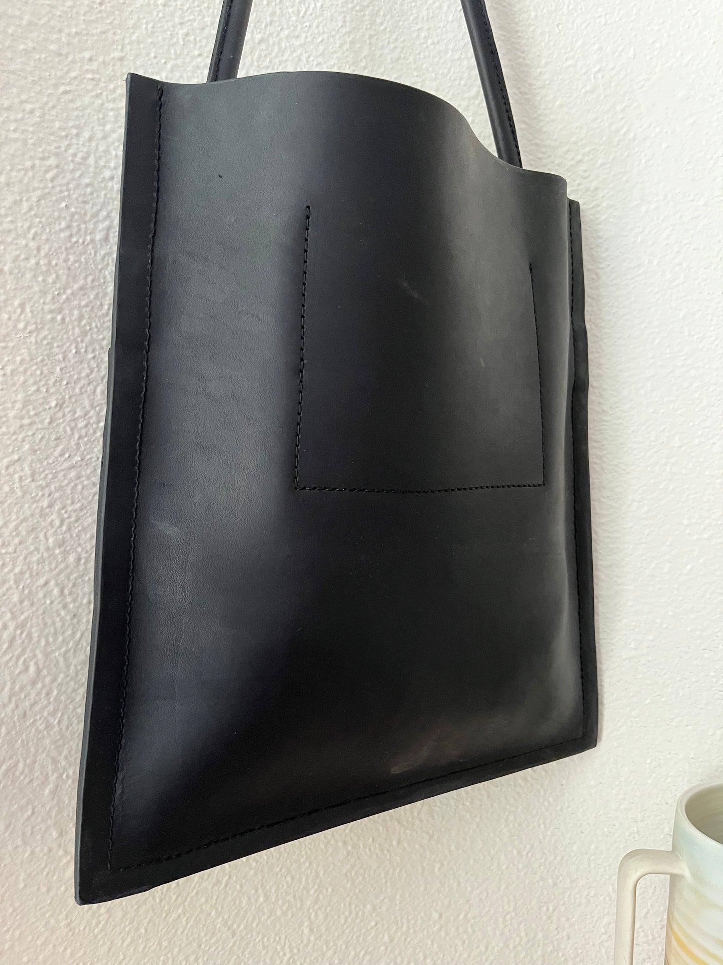 Charlies Goods • Handmade Modern Minimalist Leather Tote Bag • Black