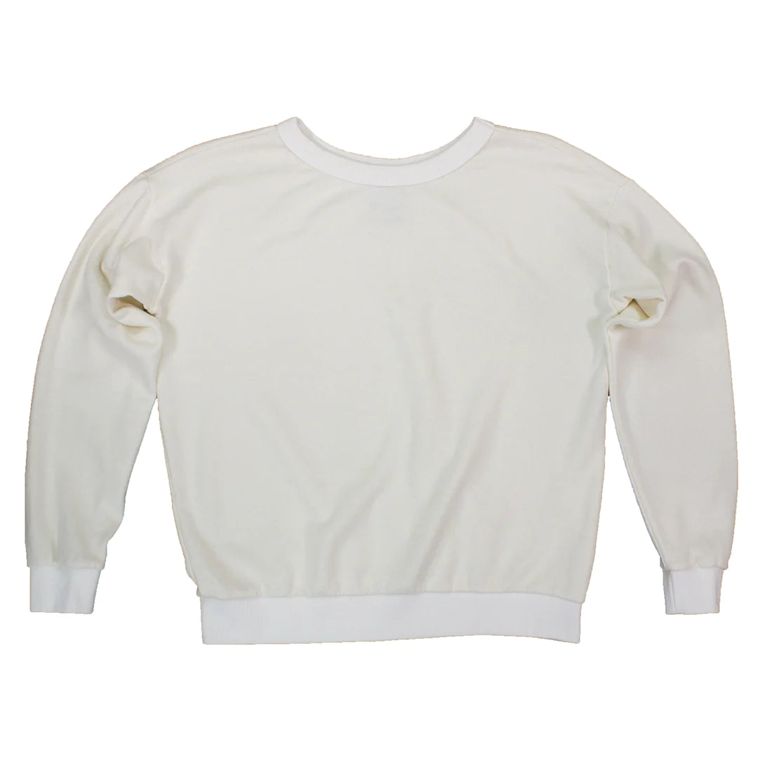 Jungmaven • Crux Cropped Crew French Terry Fleece Sweatshirt • Washed White