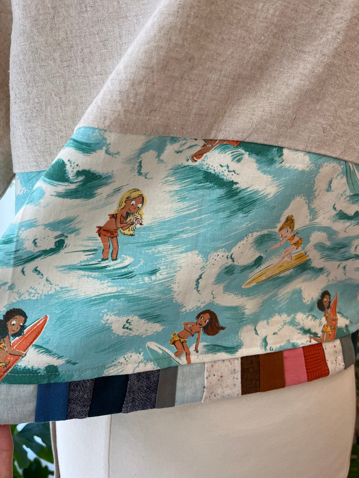 Terra • Handmade Loose Fit Linen Cotton Top • Surfer Babies & Patchwork