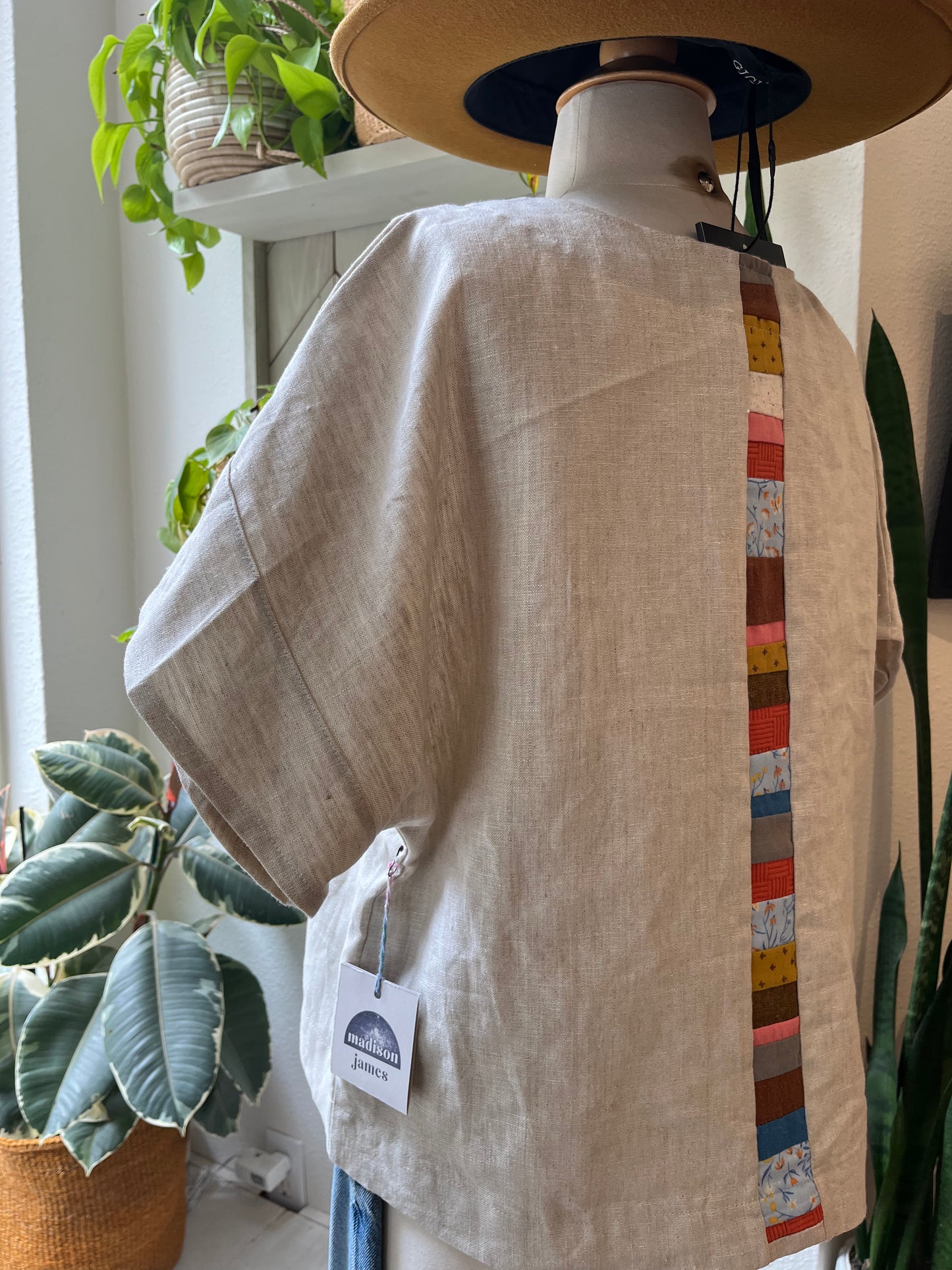 Terra • Handmade Loose Fit Linen Top • Natural