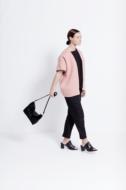 PRIMECUT • Mini Leather Hobo Purse • Black