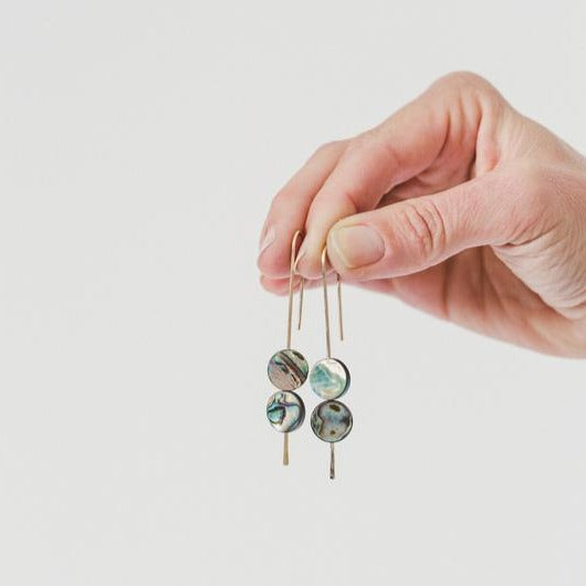 Desert Moon Design • Abalone Threaders Earrings • 14K Gold Fill