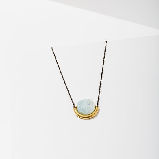 Larissa Loden • Sun & Moon Necklace • Brass • Pick Your Gemstone