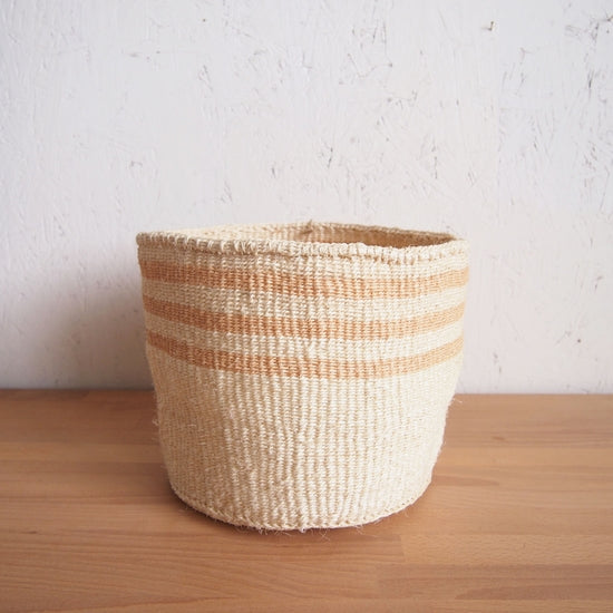 Fair Trade Handmade Woven Basket • Barley • Medium