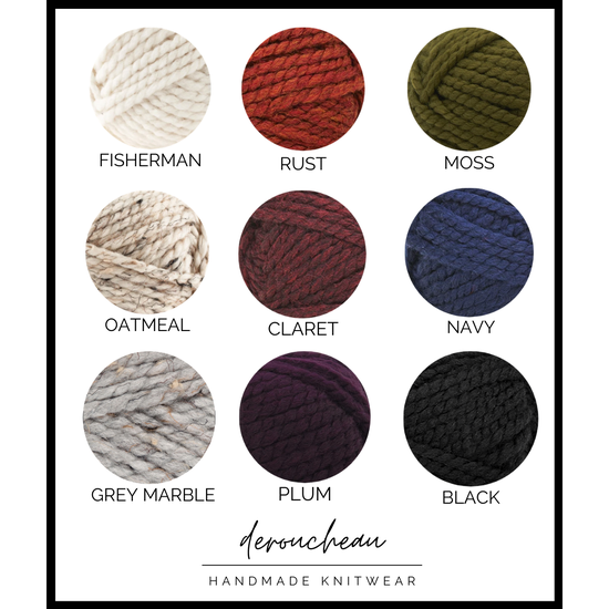 DeRoucheau Handmade Knitwear • Chunky Infinity Scarf • Pick Your Color