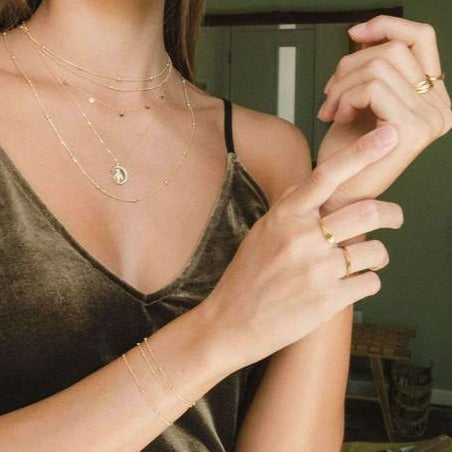 Dotted Satellite Chain Bracelet • 14k Gold Fill