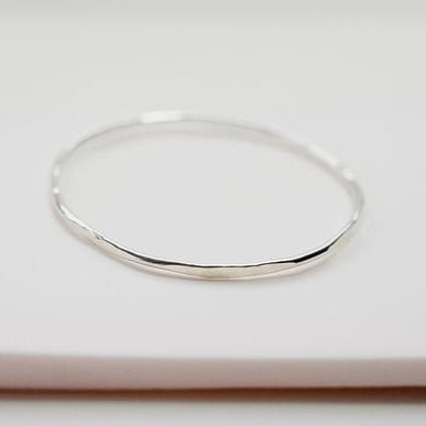 Devi Arts • Hammered Bangle Bracelet • Sterling Silver