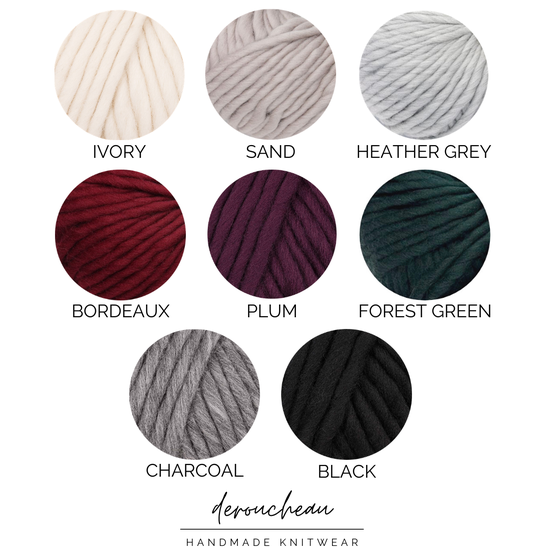 DeRoucheau Handmade Knitwear • Chunky Wool Infinity Scarf • Pick Your Color