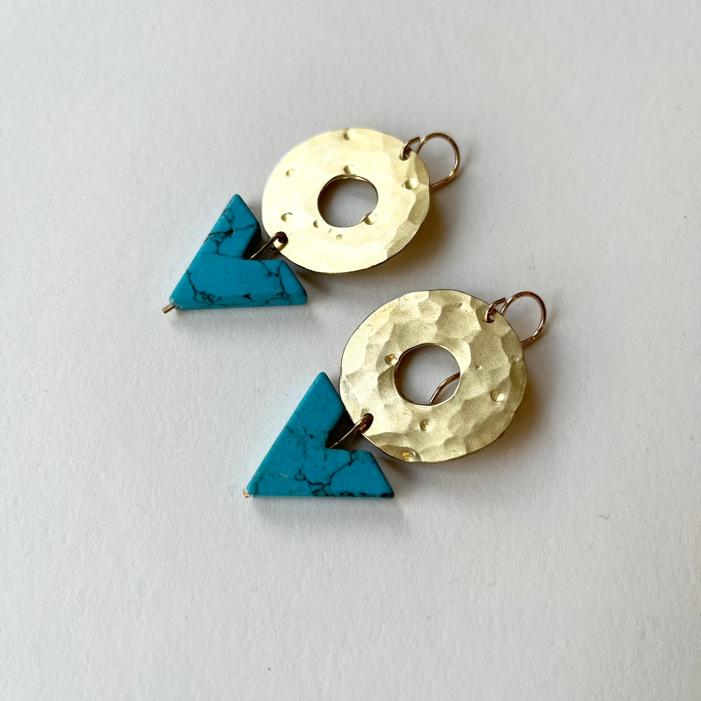 Desert Moon Design • Sedona Geometric Gemstone Earrings • Brass