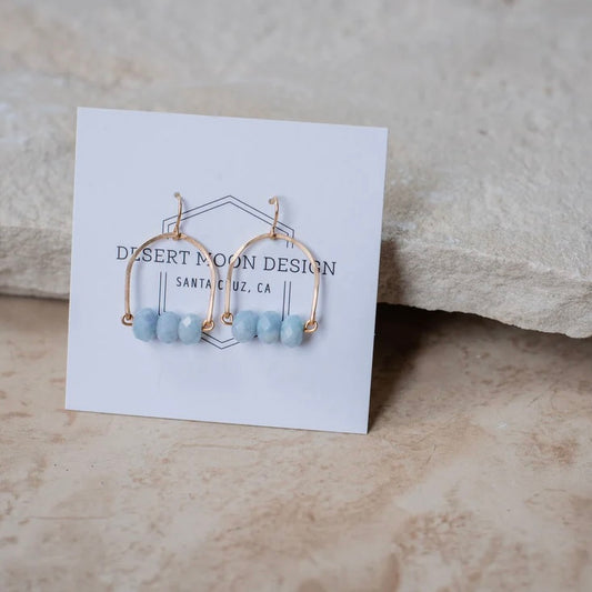 Desert Moon Design • Flora Aquamarine Drops Earrings • 14K Gold Fill