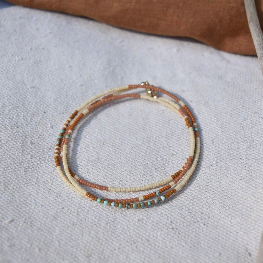 Beaded Wrap Bracelet • Earth