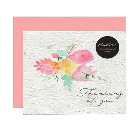 Artsy Em • Thoughtful (Thinking of You) Greeting Card •  Wild Flower Seed Paper