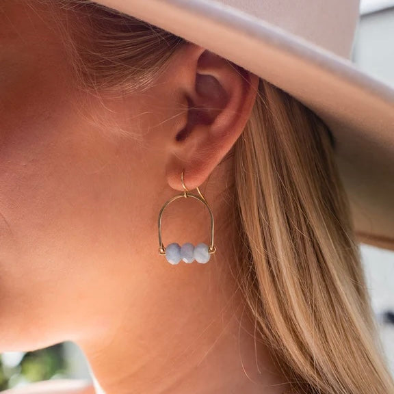 Desert Moon Design • Flora Aquamarine Drops Earrings • 14K Gold Fill