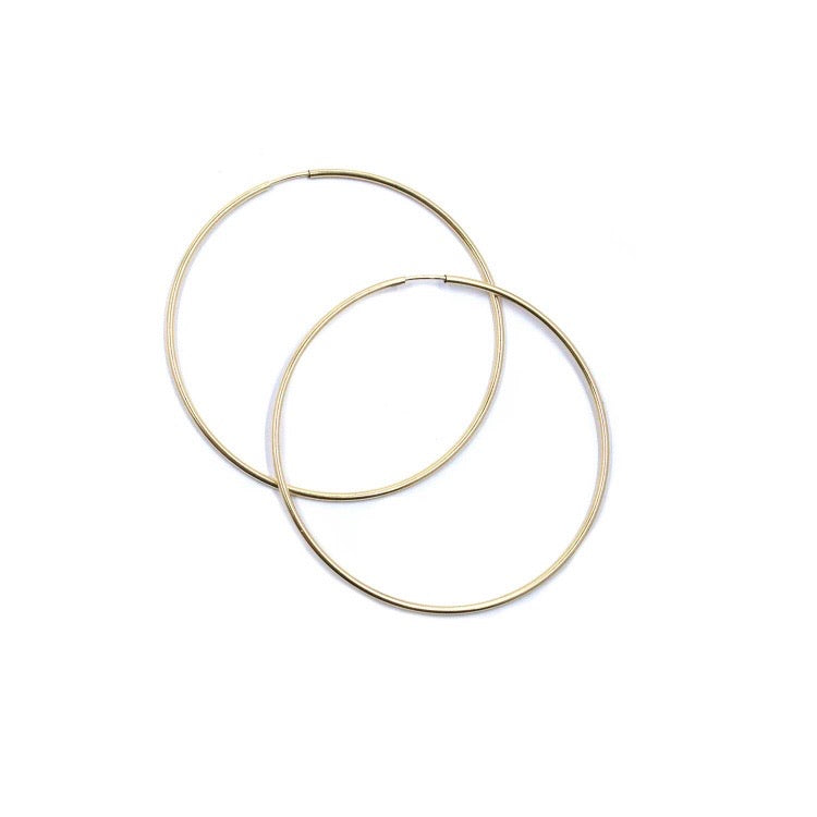 Thin Seamless Everyday Hoop Earrings • 14K Gold Fill • XLarge