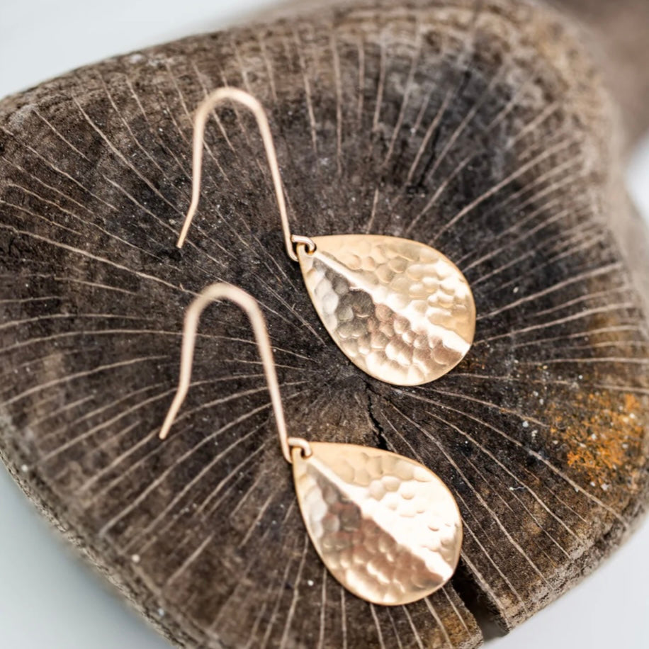 Desert Moon Design • Leaf Drops Earrings • Brass