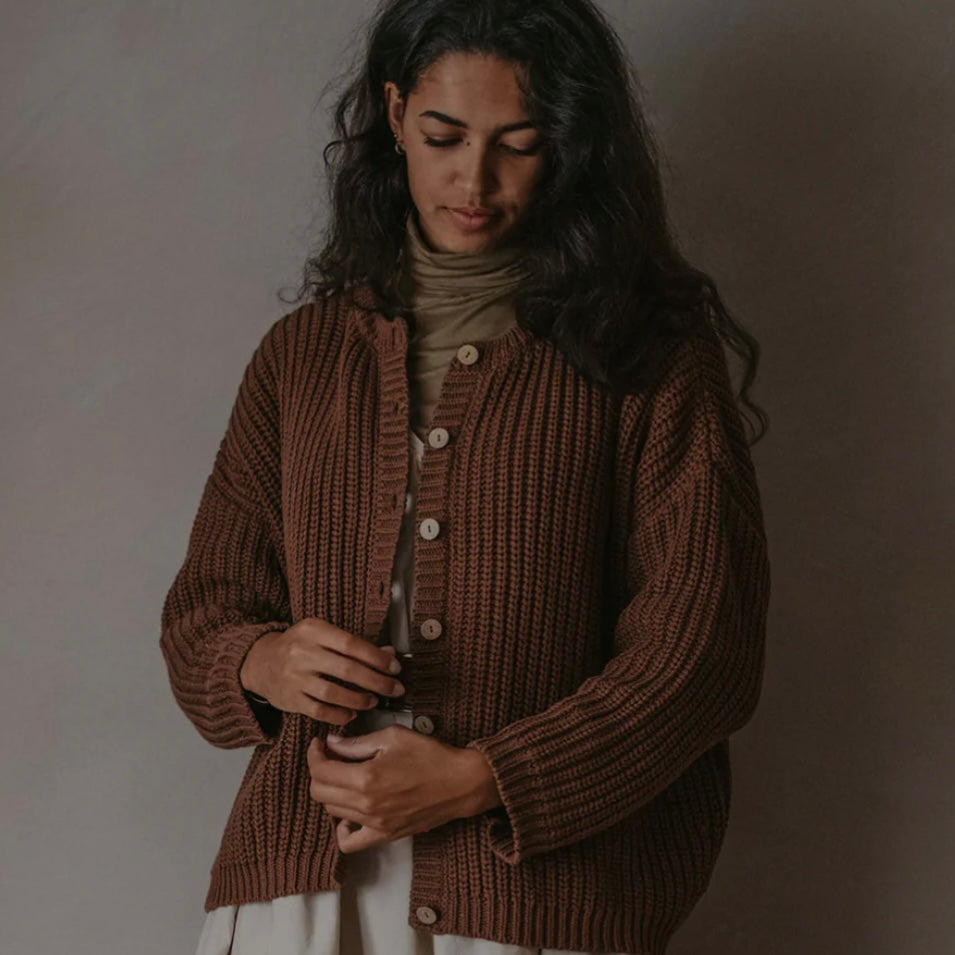 The Simple Folk  • Chunky Cardigan • Rust