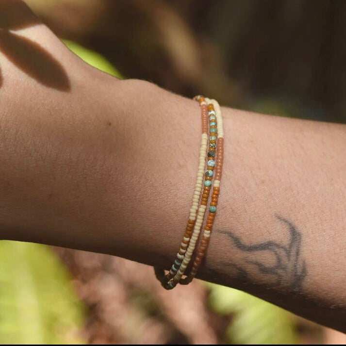 Beaded Wrap Bracelet • Earth