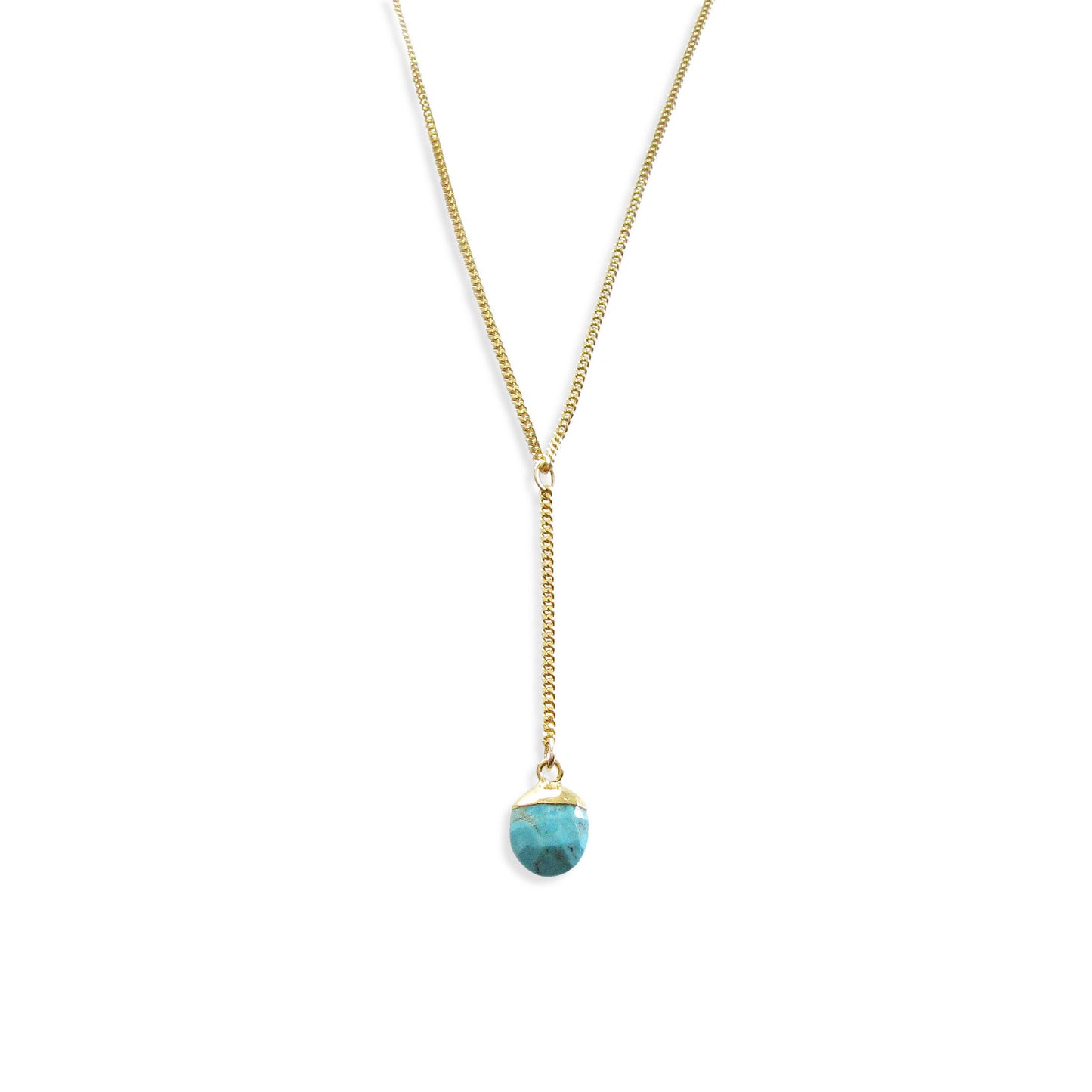 Ornamental Things • Turquoise Lariat Y-drop Necklace Gold