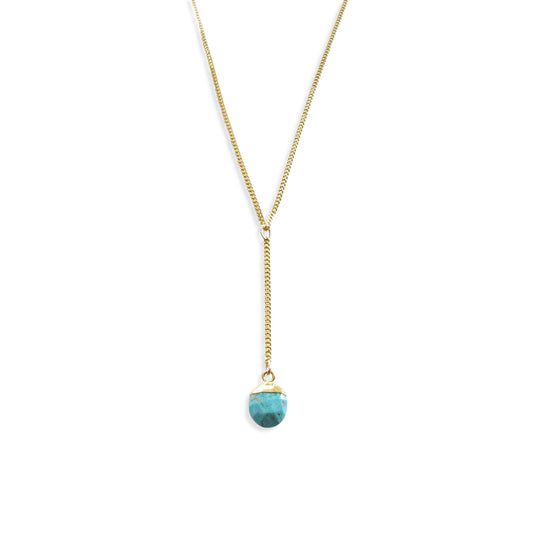 Ornamental Things • Turquoise Lariat Y-drop Necklace Gold