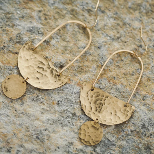 Desert Moon Design • Sparrow Dangle Earrings • Brass