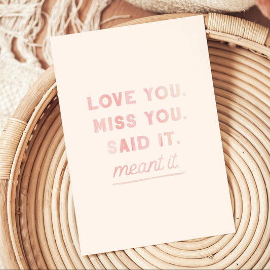 Kach Design Studio • Love You Miss you Greeting Card