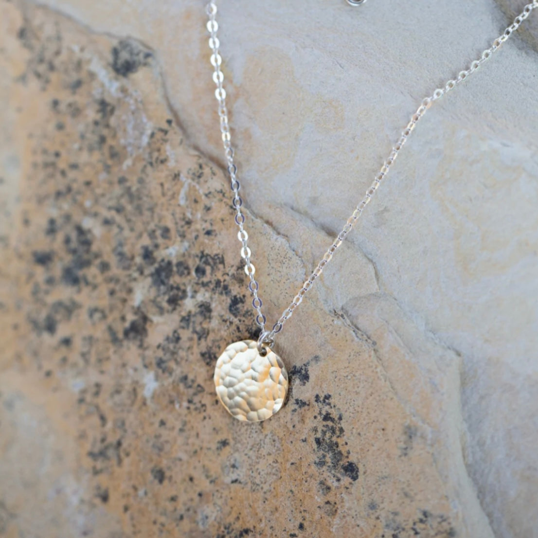 Desert Moon Design • Saige Necklace • Brass on Sterling Silver