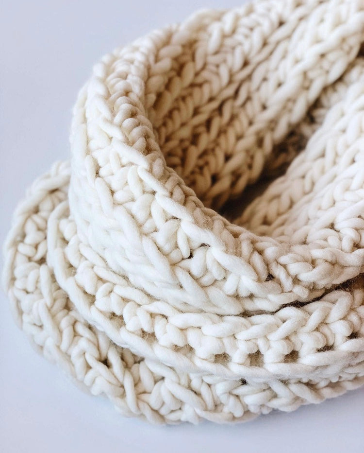 DeRoucheau Handmade Knitwear • Chunky Wool Infinity Scarf • Pick Your Color