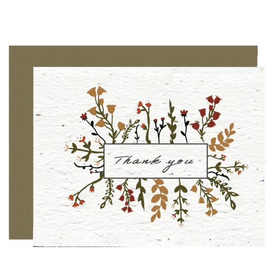 Artsy Em • Thank You Card •  Wild Flower Seed Paper (Earth Tones)