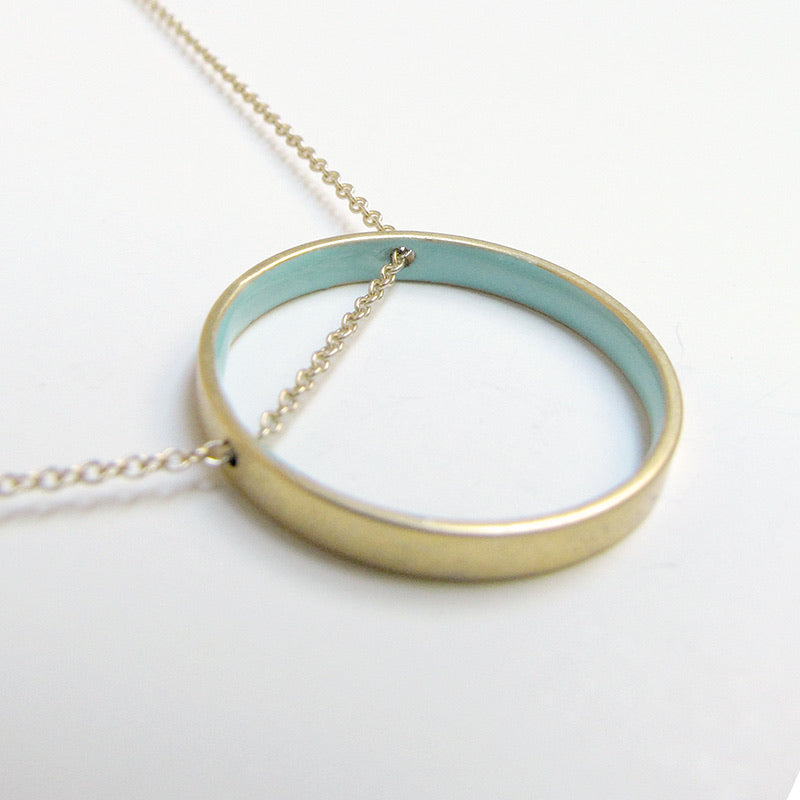 Ornamental Things • Circle Blue Horizon Necklace • Gold