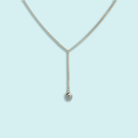 Ornamental Things • Labradorite Lariat Y-drop Necklace Gold