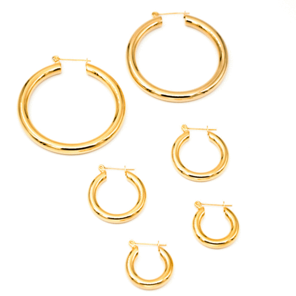 Mayson Hoop Earrings Gold Small or Medium