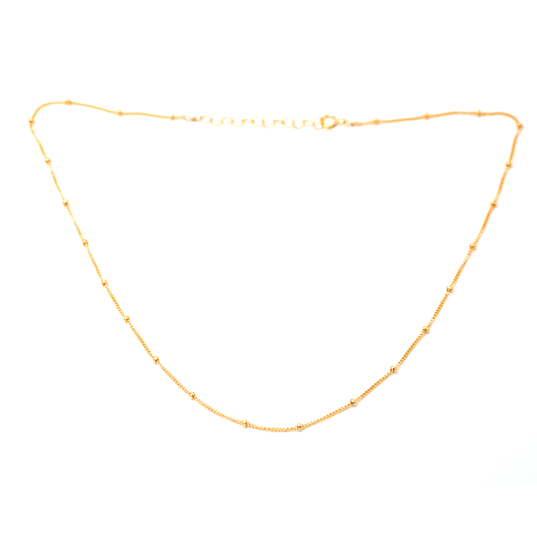 Minimalist Dotted Satellite Chain Necklace 14K Gold Fill