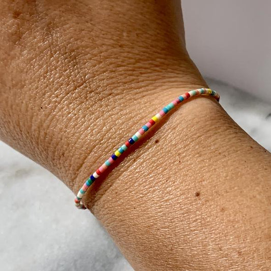 Handmade Adjustable Seed Bead String Bracelets • Confetti Sprinkles