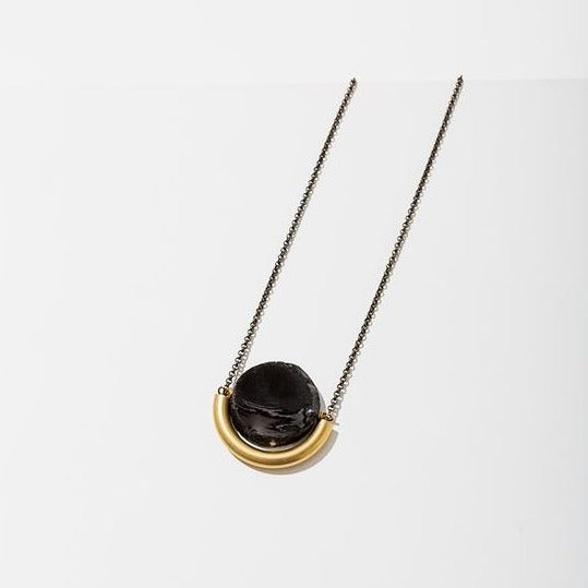 Larissa Loden • Sun & Moon Necklace • Brass • Pick Your Gemstone