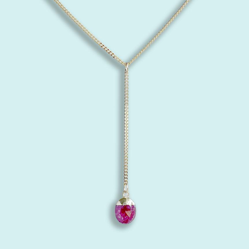 Ornamental Things • Ruby Lariat Y-drop Necklace Gold