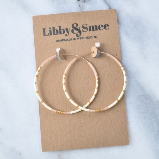 Libby & Smee • Beaded Hoop Earrings • 14K Gold Fill • Seamless • The Ones Ivory